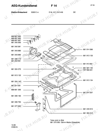 Взрыв-схема плиты (духовки) Aeg COMP. 5305E-M - Схема узла Section4